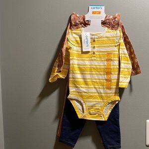 BRAND NEW BABY GIRL 4 PIECE SET SIZE 9-12 MONTHS OKD! NWT. SMOKE FREE HOME!